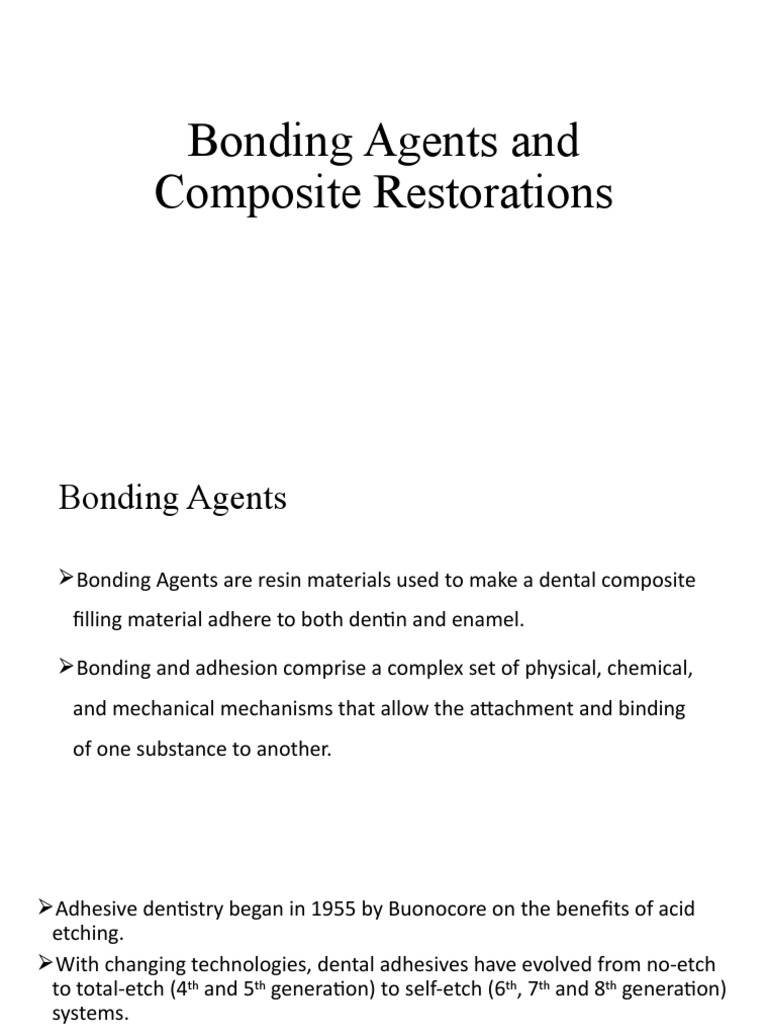 Bonding Agents and Composite Restorations PDF