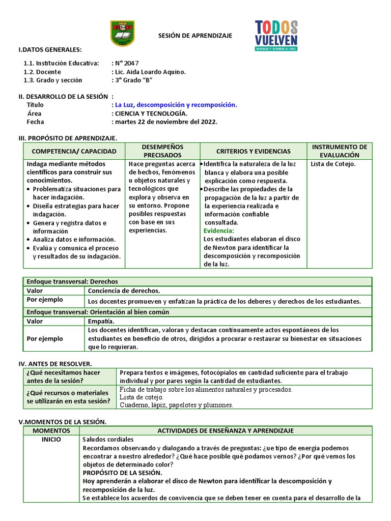 Descomposición de la Luz en 3°B | PDF | Ligero | Arco iris