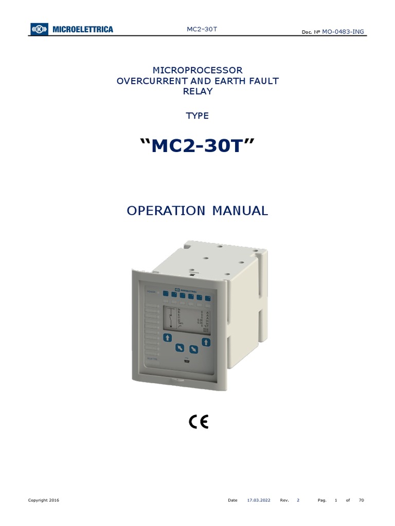 Operation Manual Microprocessor Overcurrent and Earth Fault Relay Type Download Free PDF