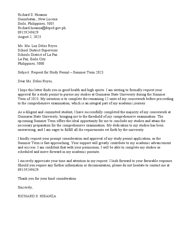 pERMIT TO sTUDY | PDF