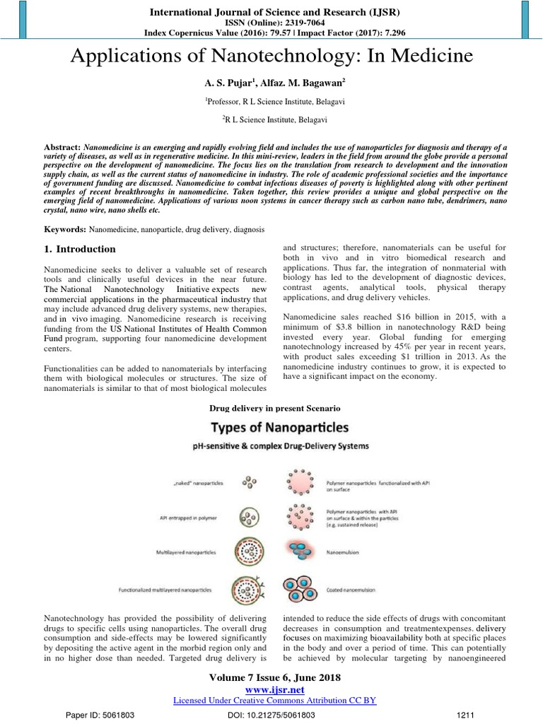 Nanotechnology Applications in Medicine | PDF