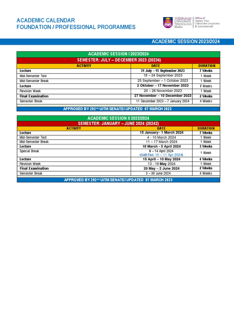 Academic Calander | PDF