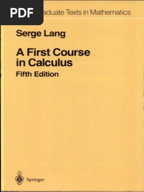 洋書 A First Course in CALCULUS Serge Lang) A First Course in Calculus, Fifth Edi | PDF