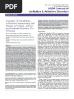 Feasibility of Virtual Reality Delivered Transcending Self Therapy in Veterans Undergoing Residential Substance Use Treatment