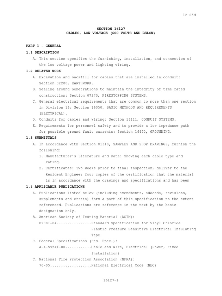 Cabling and Low Voltage Wiring | PDF