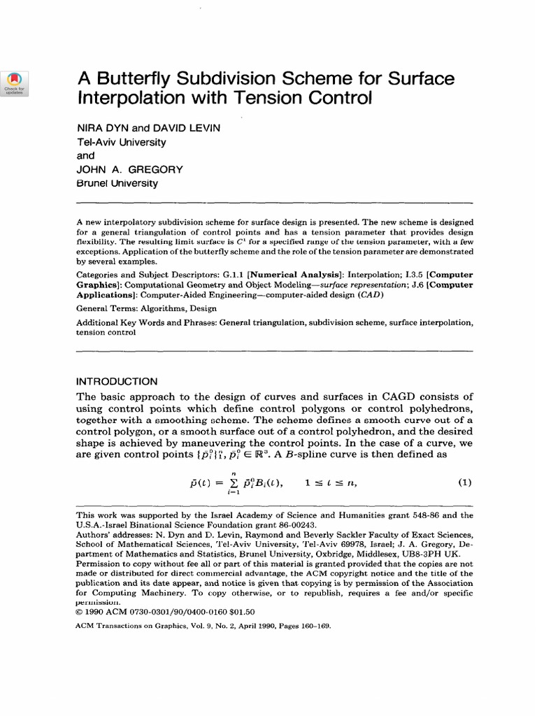 Butterfly Scheme PDF Mathematics Geometry