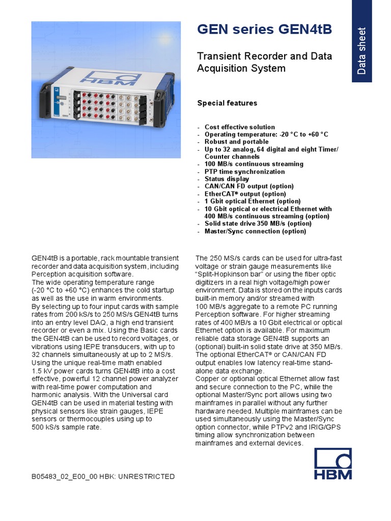 GEN Series GEN4tB: Transient Recorder and Data Acquisition System | PDF ...