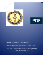 Institute Ethics Committee: Standard Operating Procedures - Human Studies