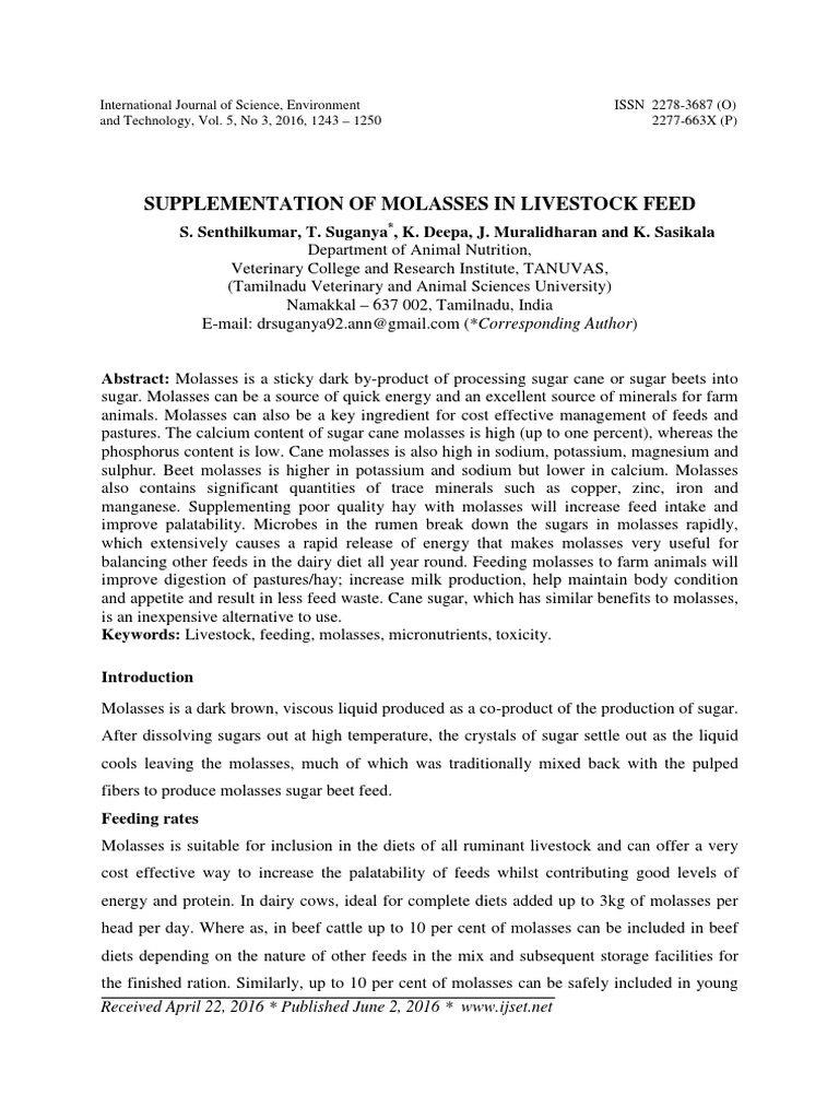 Role of Molasses in Livestock Feed 1658544472 PDF