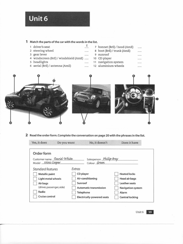 Technical english parts of a car pdf