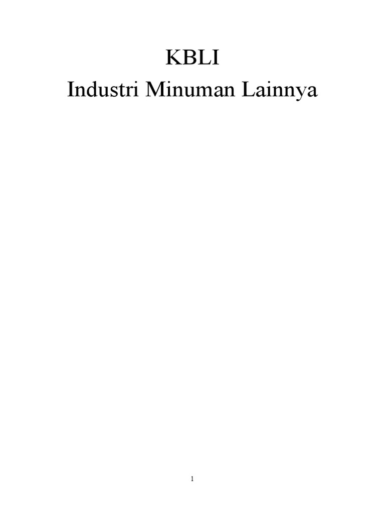 KBLI Industri Minuman Lainnya | PDF