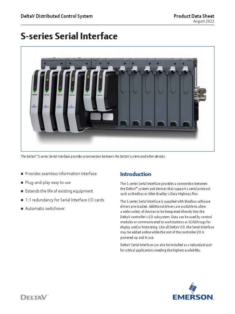 Product Data Sheet S Series Serial Interface Deltav en 56328 PDF