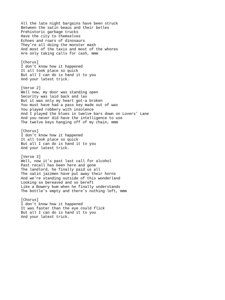 Dire Straits Your Latest Trick PDF