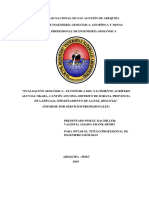 importante -----“EVALUACIÓN GEOLÓGICA - ECONÓMICA DEL YACIMIENTO AURÍFERO