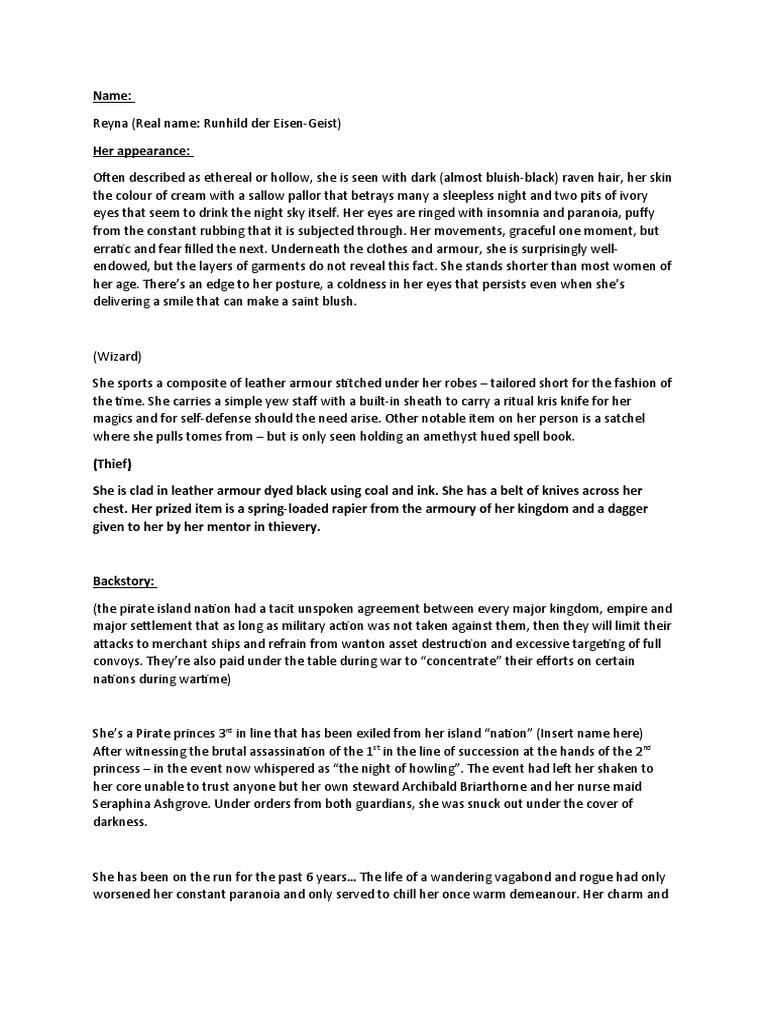 Dungeon world reyna character breakdown pdf
