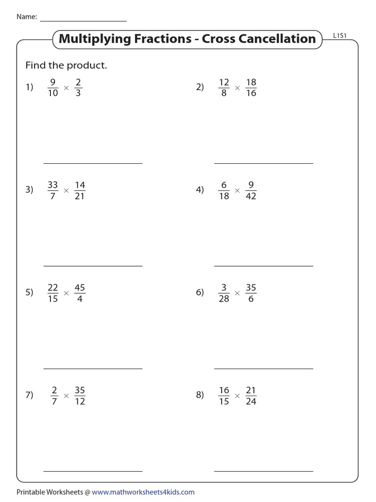 Cross Cancelling Two Fractions 1 PDF