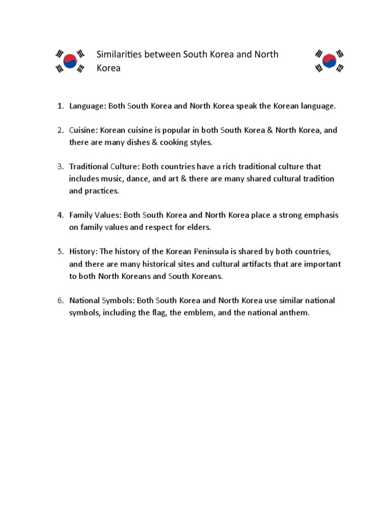 Similarities Between North and South Korea | PDF | Travel