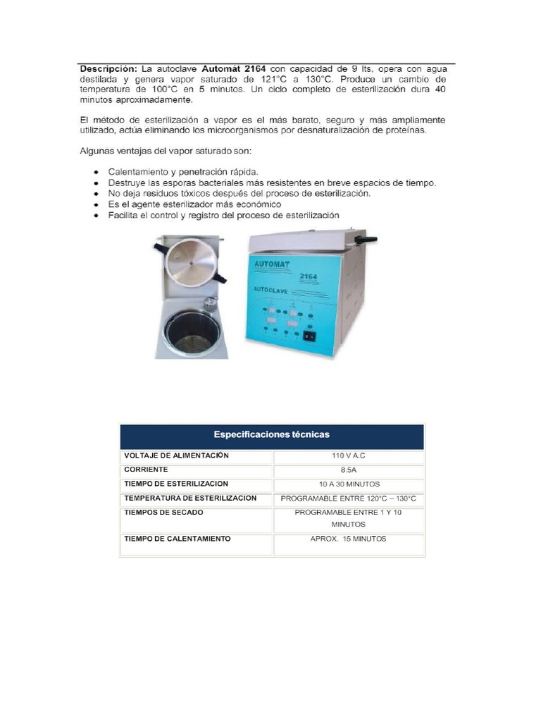 Autoclave Automat 2164 | PDF