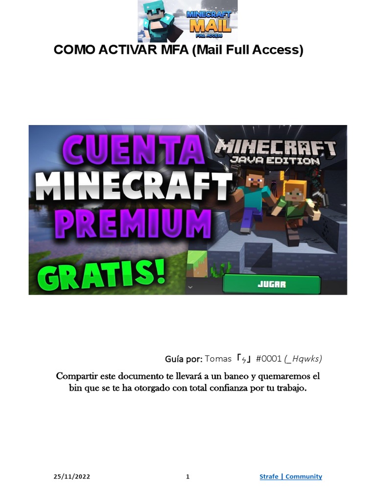 Activación de MFA en Minecraft | PDF | Hogar, jardinería y bricolaje ...