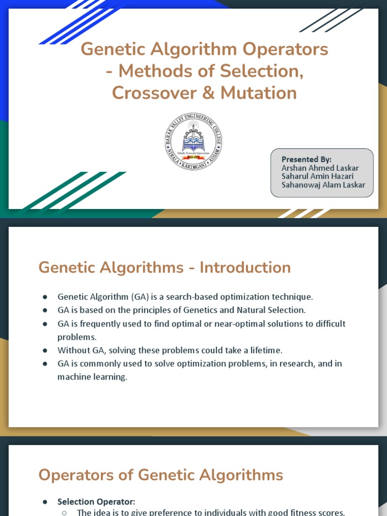 Genetic Algorithm Operators Overview | PDF | Genetic Algorithm | Genetics