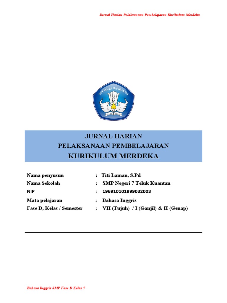 Jurnal Harian Pembelajaran Kelas 7 | PDF | Karier & Perkembangan