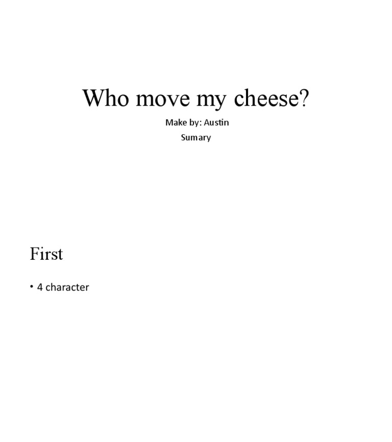 Who Move My Cheese PDF