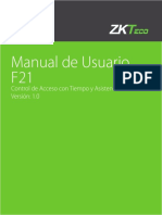 ZKTeco Colombia Control de Acceso Huella F21 Manual Usuario