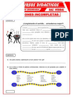 Las Oraciones Incompletas para Primero de Secundaria