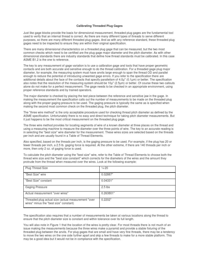 CalibratingThreadedPlugGages PDF