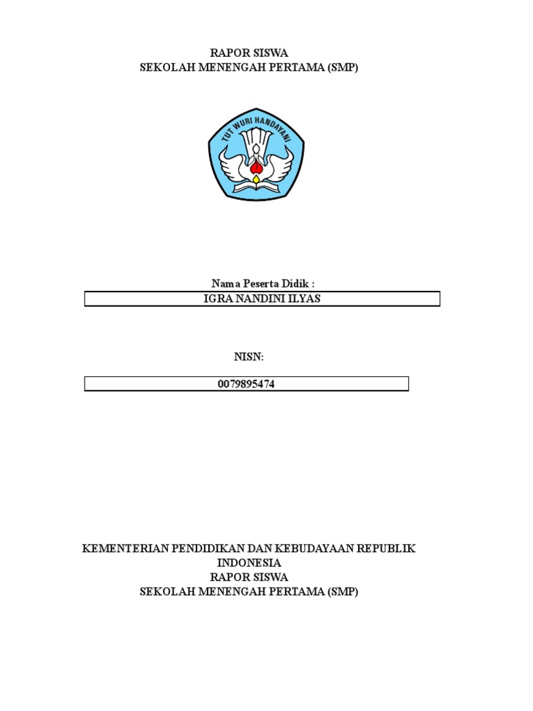 Contoh Rapor Siswa SMP Makassar | PDF