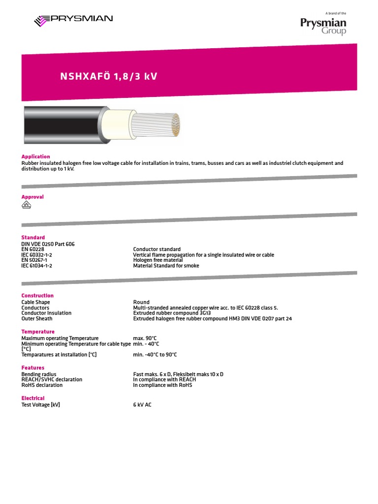 Halogen-Free Low Voltage Cable Specs | PDF