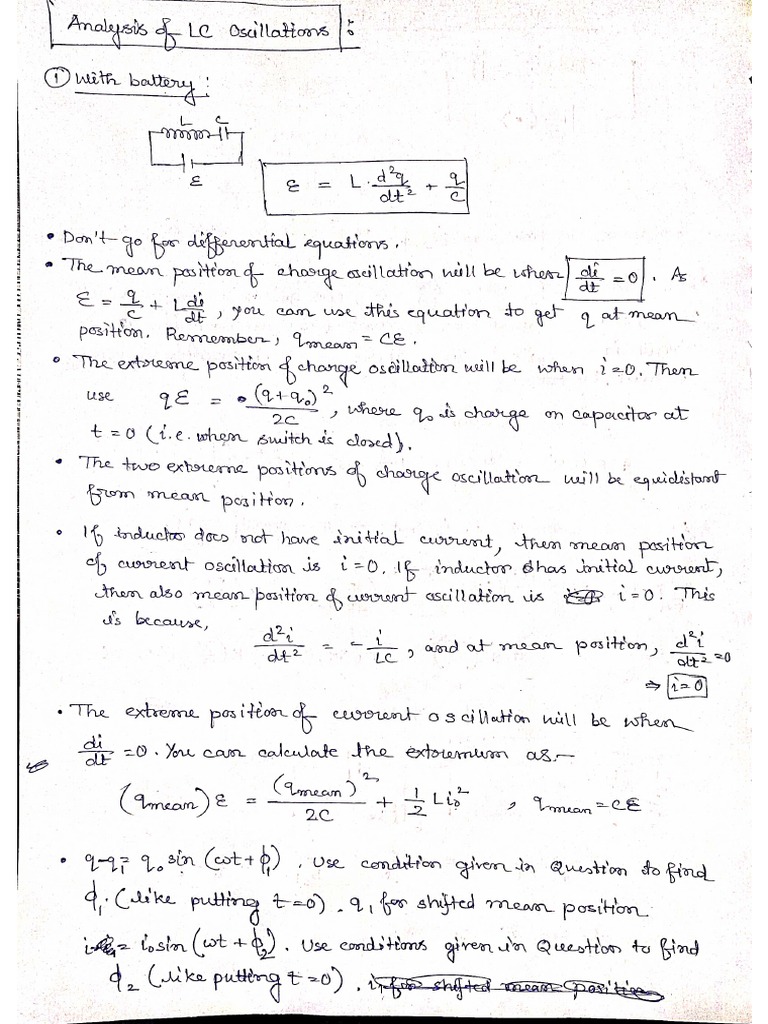 Notes on LC Oscillations PDF