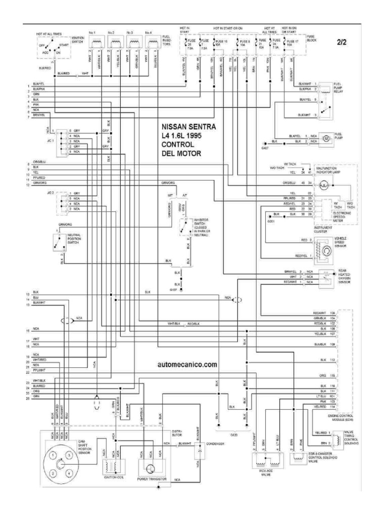 diagrama elec, de sentra 95 1.6l | PDF