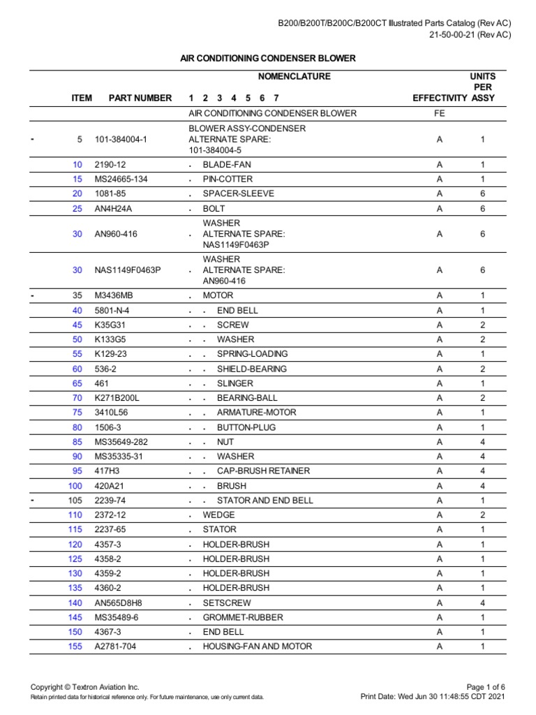 21-50-00-21 - Air Conditioning Condenser Blower | PDF | Metalworking ...