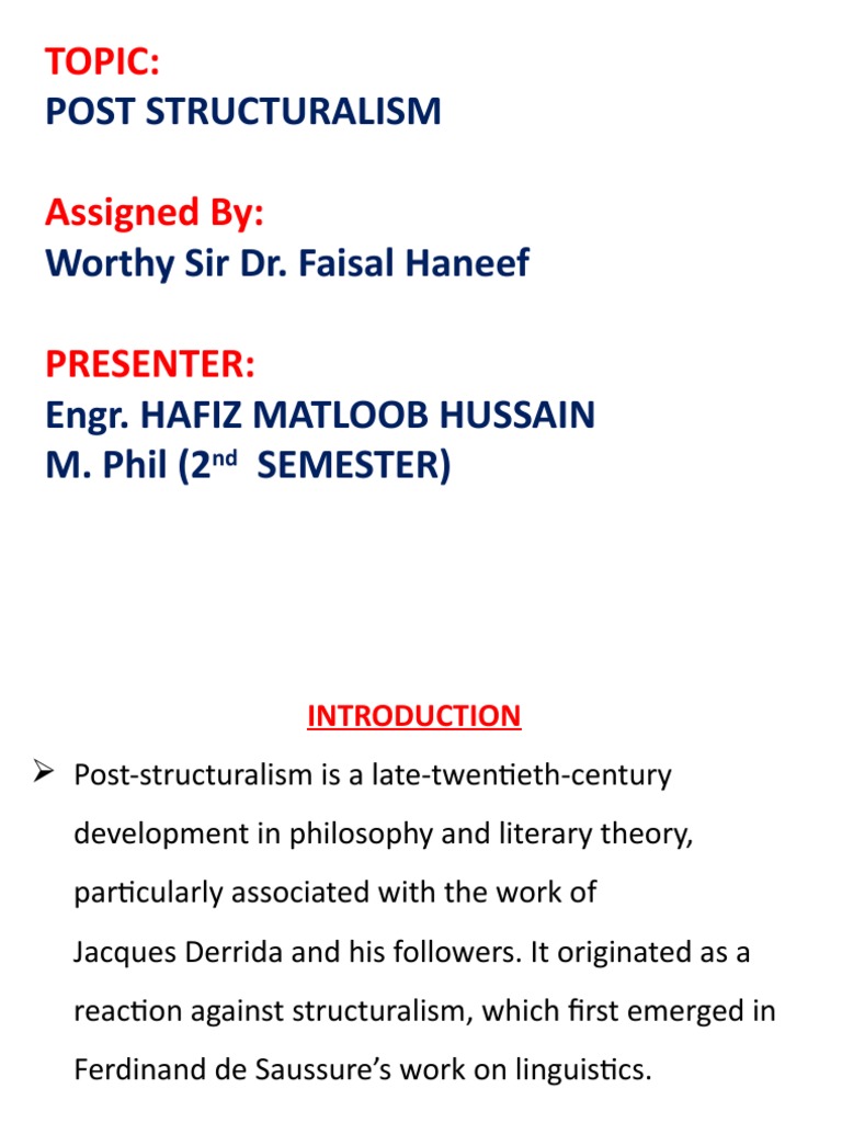 Post Structuralism PDF