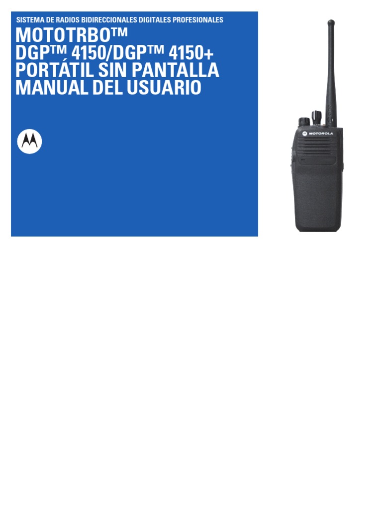 6880309T68 H Esla DGP 4150DGP4150 NonDisplay Portable Radio User Guide ...