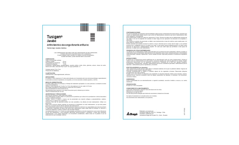 Tusigen Jarabe Inserto | PDF