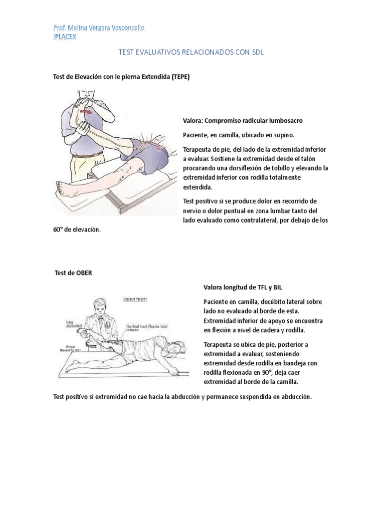 Evaluación de Test de Ober y TEPE | PDF