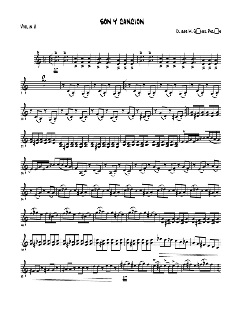 Son Partitura Orquesta de CUERDA Violin II PDF
