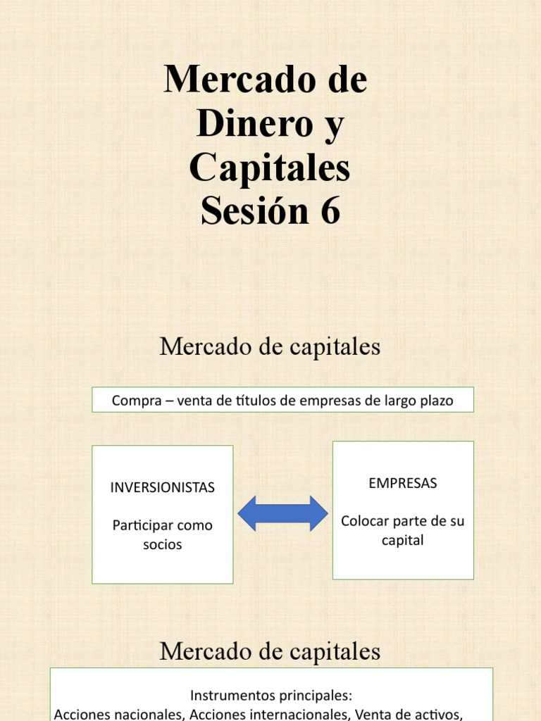 Mercado de Dinero y Capitales | PDF