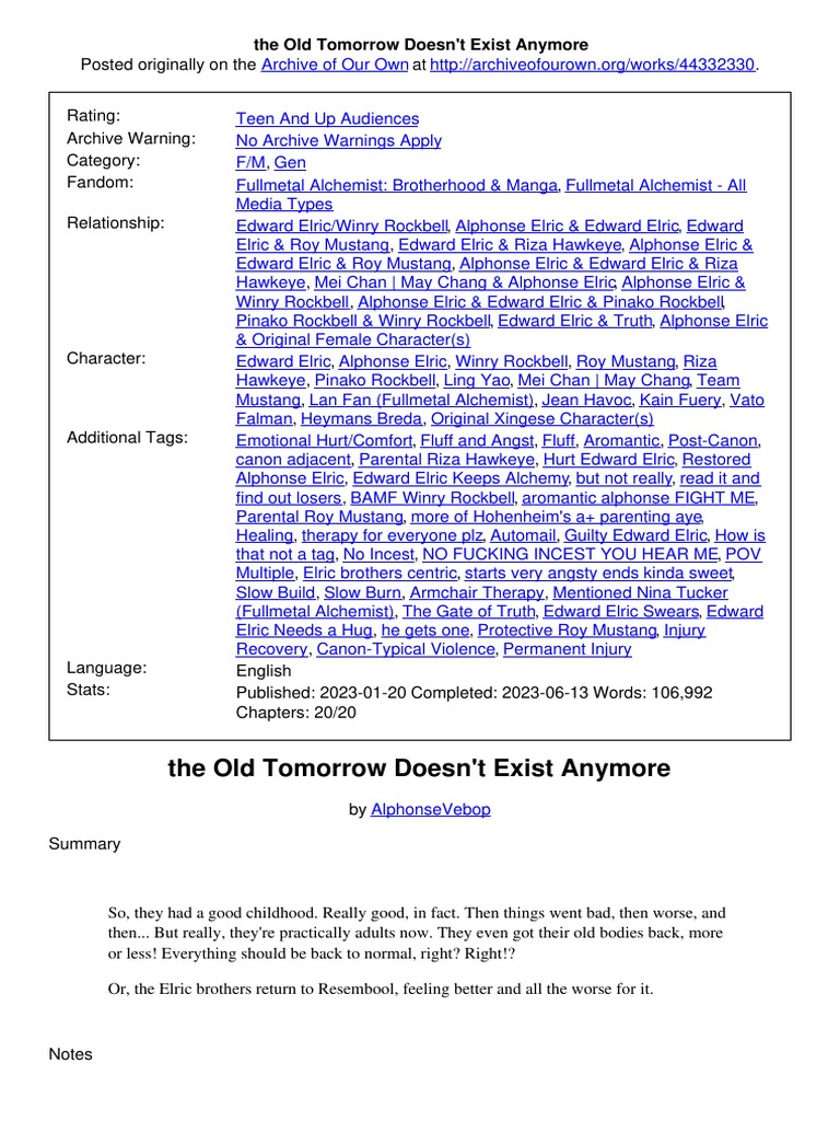 The old tomorrow doesnt pdf