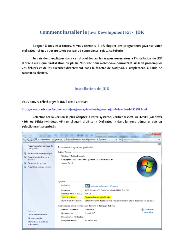 Installer javac et JDK sur Windows | PDF | Domaines de l'informatique ...