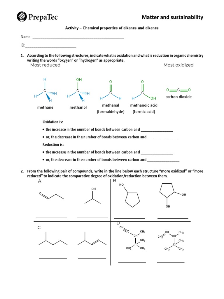 Activity+-+Chemical+Properties+of+alkanes+&+alkenes 2 | PDF