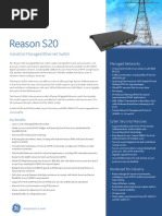 Reason S20. GE Grid Solutions. Industrial Managed Ethernet Switch. Managed Networks. Cyber Security Features. Hardened For Industry.