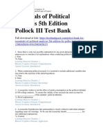 Essentials of Political Analysis 5th Edition Pollock III Test Bank 1