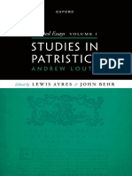 Andrew Louth - Selected Essays - Volume I - Studies in Patristics (Ed. Lewis Ayres & John Behr)