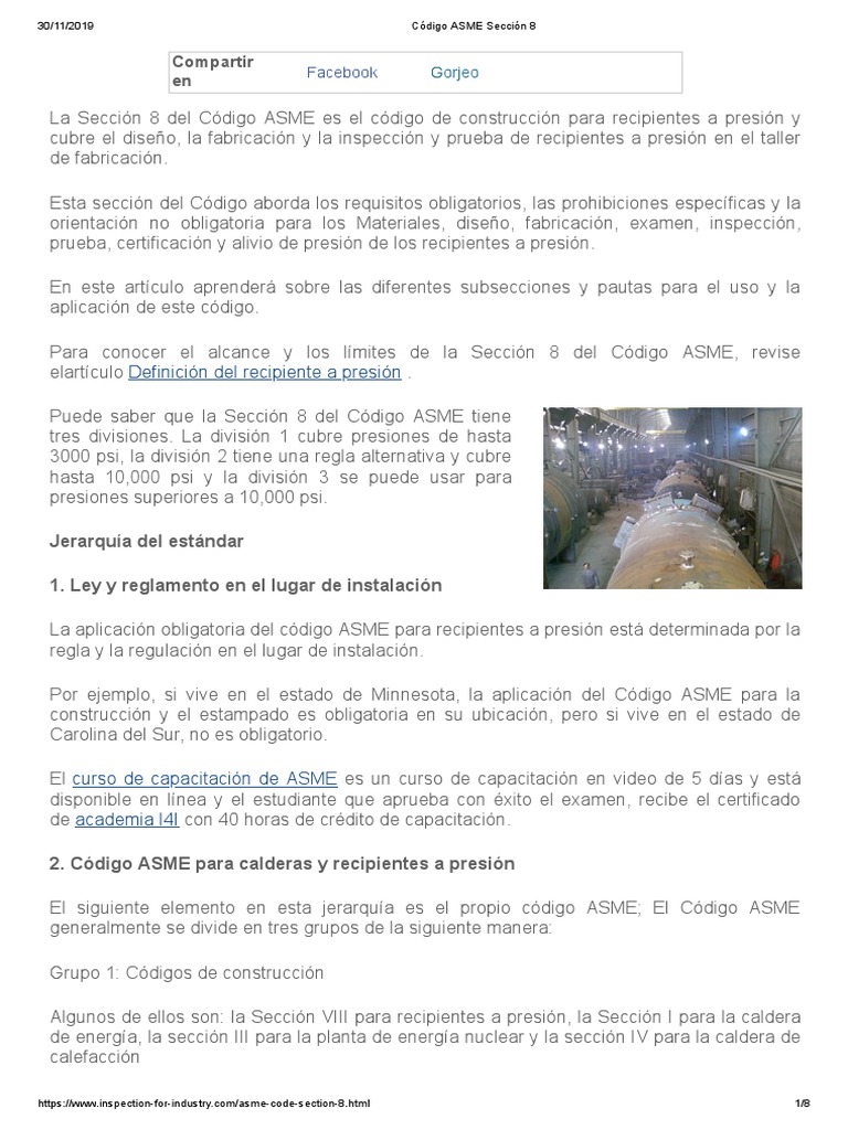 Código ASME Sección VIII: Recipientes a Presión | PDF | Tecnología