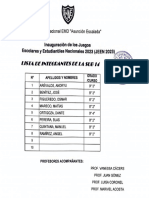 LISTA DE INTEGRANTES DE LA SUB 14