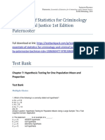 Essentials of Statistics For Criminology and Criminal Justice 1st Edition Paternoster Test Bank 1