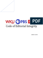 Final Draft Editorial Integrity Policy For WKU Public Media July 2023 UPDATED